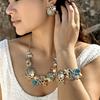 Ocean Starfish Necklace And Bracelet Set With Zinc Alloy Charm For Summer Fashion Women
