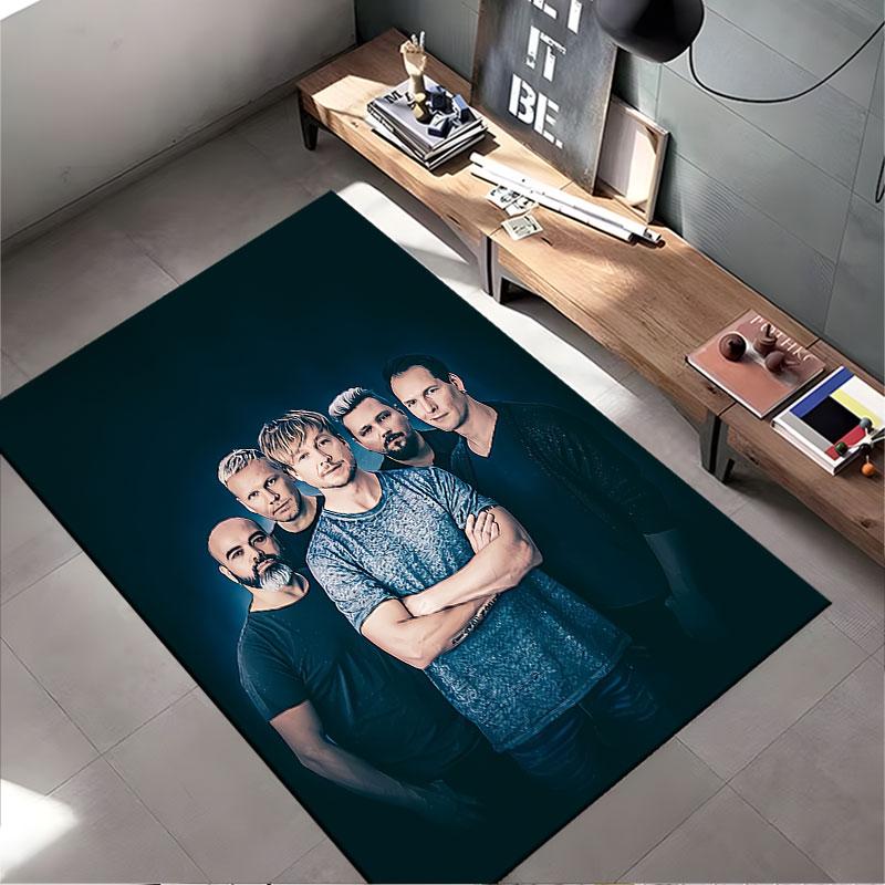 Band Group Photo On Dark Blue Suitable As a Non-slip Mat for the Living Room or Bedroom Sofa