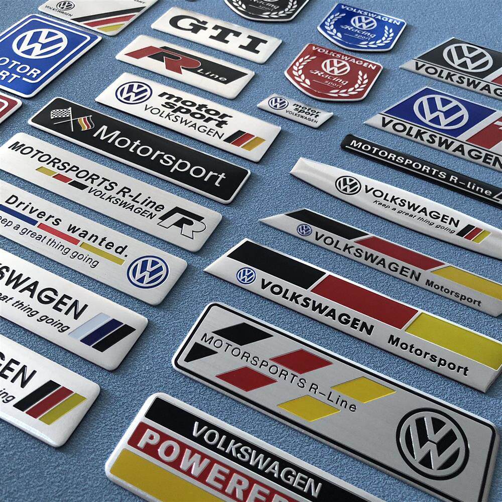 RUNTB1 1Pc 3D Metal Stickers Car Body Trunk Decal For VW Golf GTI Tiguan Jetta Transporter Passat T5 Polo Touran Scirocco Arteon T-ROC