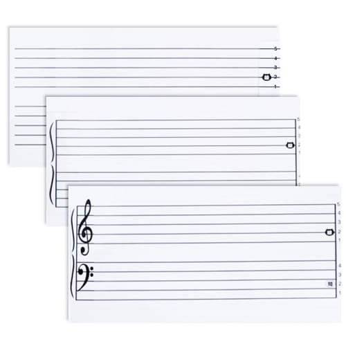 Musical Staff Whiteboard (Small, Blue) / 360mm W X 280mm H / Wall-Mounted / Whiteboard with Musical Staff and Note Magnets, Ideal for Beginners, Self-