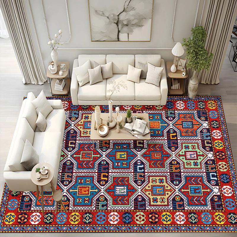 Vintage Persian Home Bedroom Living Room Fully Covered with Carpet Bohemian Ethnic Style Tea Table Sofa Carpet Bedside Carpet