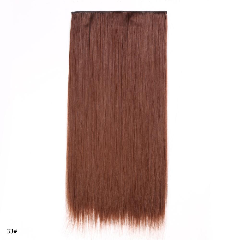 Synthetic Hair Extension Clip Ins One Piece With 5clips Long Straight Hair Brown Blonde Color For Women Daily Use