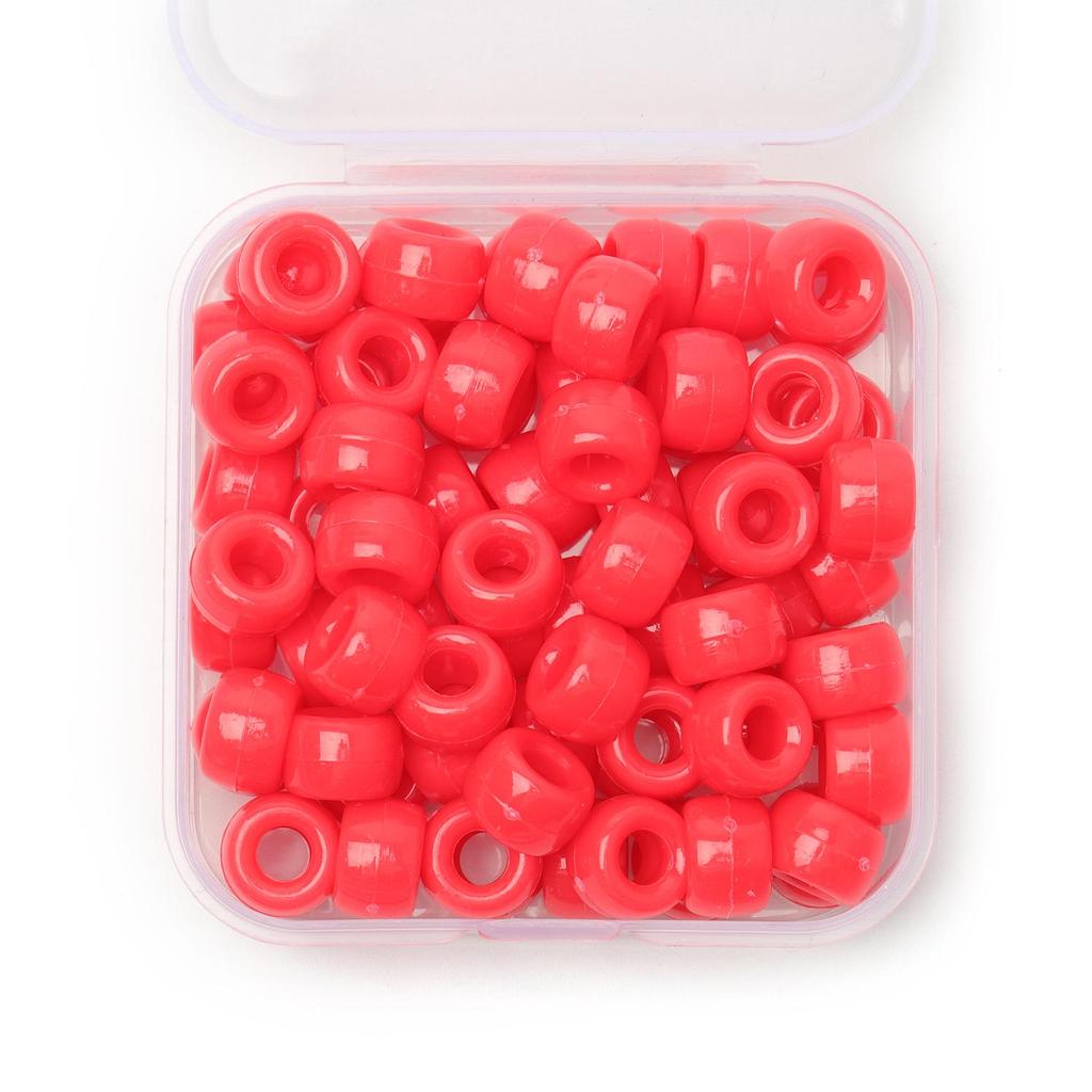 80 peças/caixa 6x9mm Contas de pônei coloridas a granel Contas espaçadoras soltas para fazer acessórios de joias Artesanato faça você mesmo