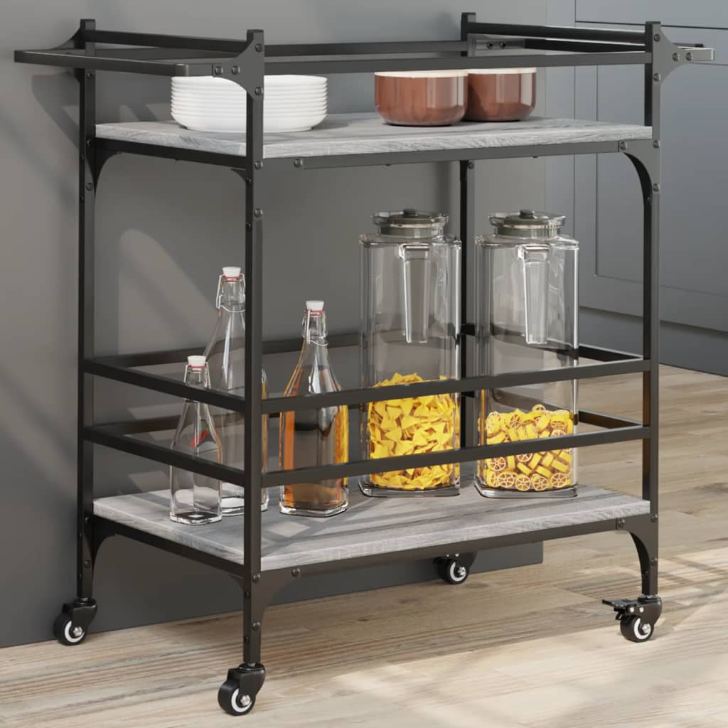 Kitchen Trolley Grey Sonoma 82x40x78.5 cm Particleboard