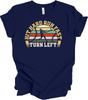 Hit Hard Run Fast Turn Left Retro Baseball T-Shirt