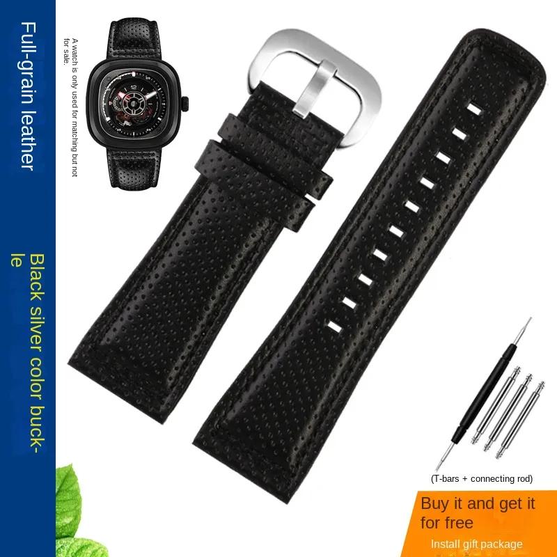 

Cowhide Watchbands For Seven Friday SF-M2/Q201/02/03 P3C/02/SF-M3/04/P1B/01 Strap Genuine Leather Wristband 28mm Men s Bracelet 28mm