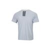 Men's Adidas Stripe Logo Sports Training Round Neck Short Sleeve Blue T-Shirt HC4239