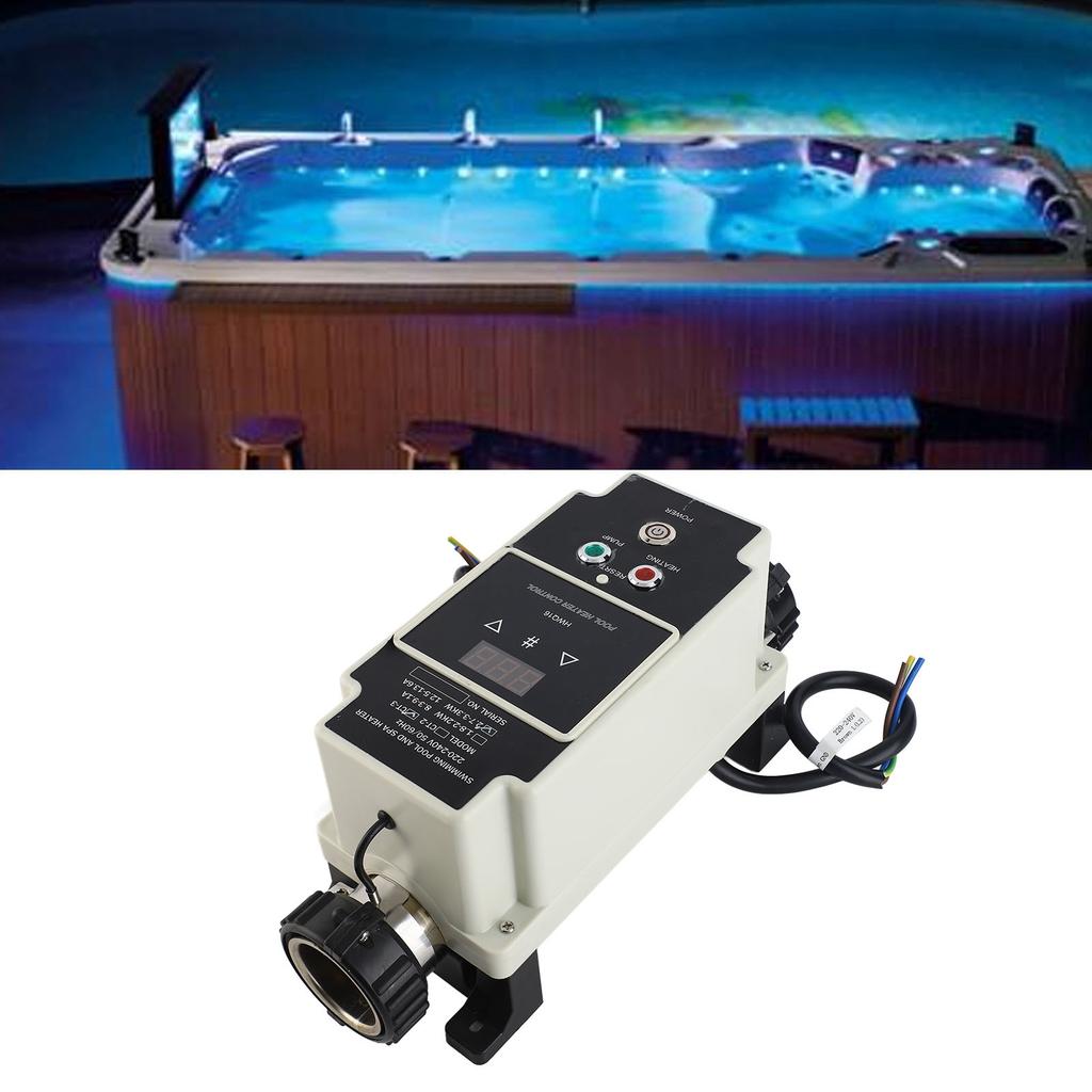 2.7 To 3.3KW Pool Heater Electric Swimming Pool Water Heater Hot Tub Thermostat with Digital Display for Hot Tub Spa Bathtub