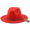 European and American women's new colorful rope jazz hat, big brim fashion flat hat, autumn and winter British style men's woolen top hat tide