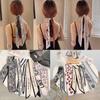 Foulard di Seta Fascia per Capelli Nastro Lungo Fiocco Stampa Coreana Lettera Foulard per Capelli Donna Porta Coda di Cavallo Accessori per Capelli