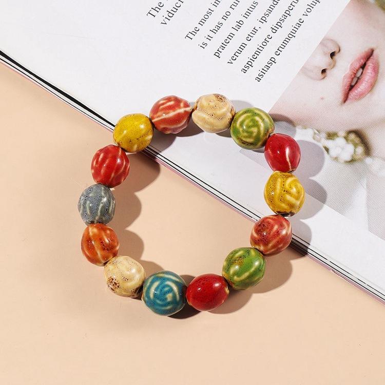 Ceramic Bracelet Jewelry Fashion Flower Glaze Bead Bracelet Multicolor Casual Bohemian Bracelet