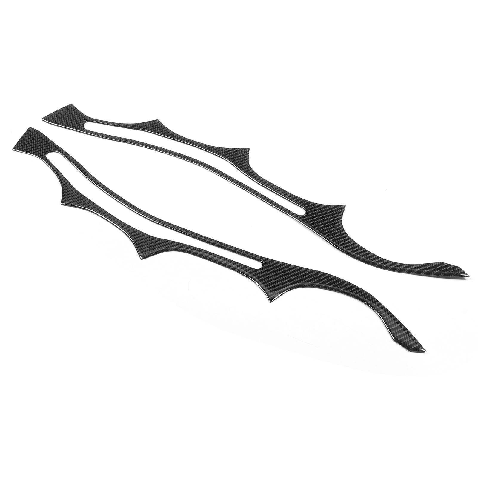 

2pcs Carbon Fiber Headlight Eyebrow Eyelids Trim Decoration Fit for E60 5 Series 2004 2011