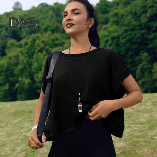 Damski T-shirt do biegania z okrągłym dekoltem, krótkim rękawem, odkrytymi plecami, sportowy top, luźny krój, jednolity kolor, casualowe topy na siłownię