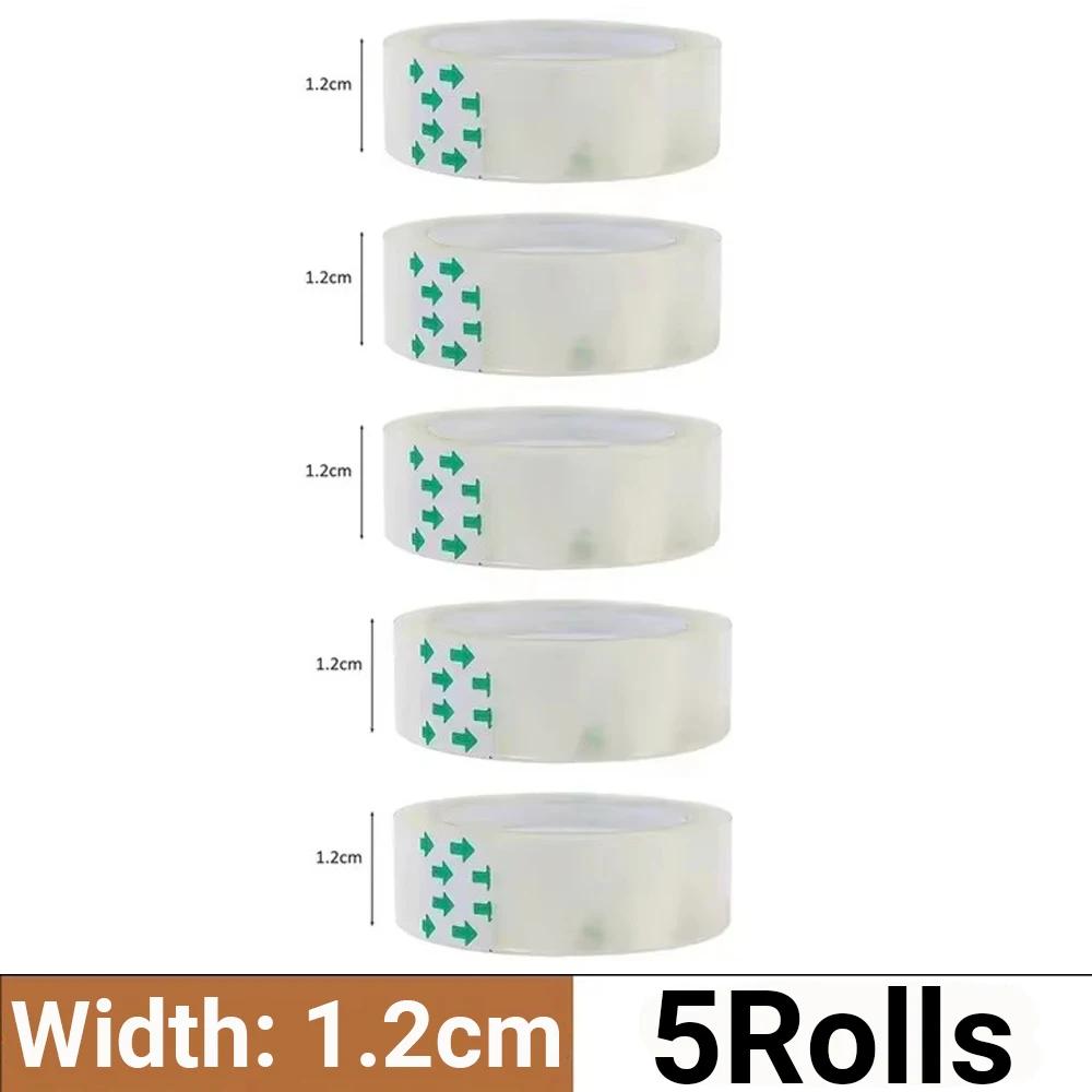 10/5/3/1Rolls Transparent Tape Refills Wrapping Tape Roll 0.8cm 1.2cm 1.8cm High-viscosity Adhesive Tapes Home School Supplies