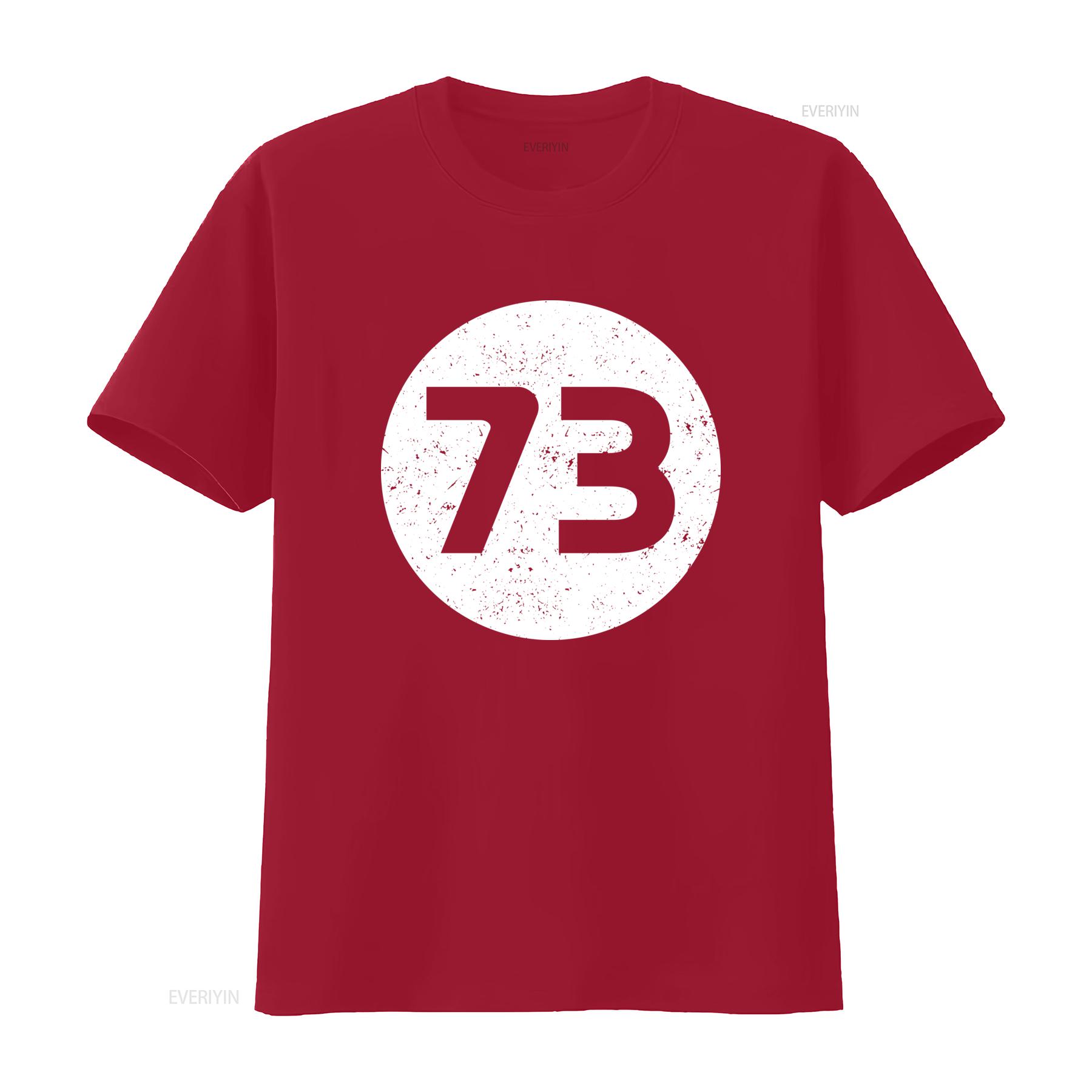 

73 Mens T Shirt Birthday Fashion Present Funny Number Print Casual vintage Washed Soft Unisex Breathable Top For Everyday Wear S