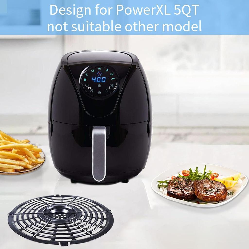 Grill Pan for Power XL 5QT Air fryer, 8.7'' 5QT Round Non-Stick Air Fryer Replacement Tray Rack Parts Accessories Crisper Plate Grill Plate,
