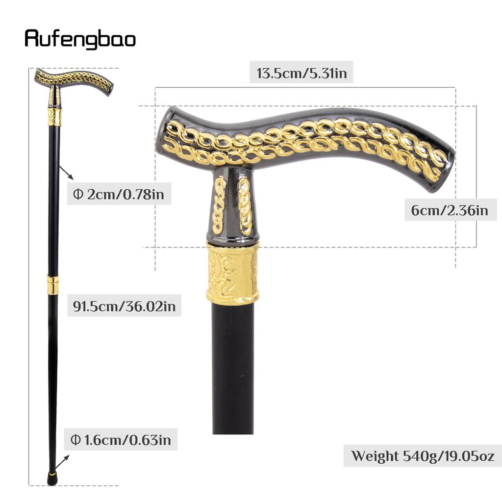 Gelb Schwarze Blume Ähre Luxus Mode Gehstock für Party Dekorative Gehhilfe Elegante Krummstab-Knauf Gehstock 93cm