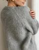 Pure Color Faux Mink Fur V-Neck Women's Cardigan - Loose Fit & Larger Sizes Available