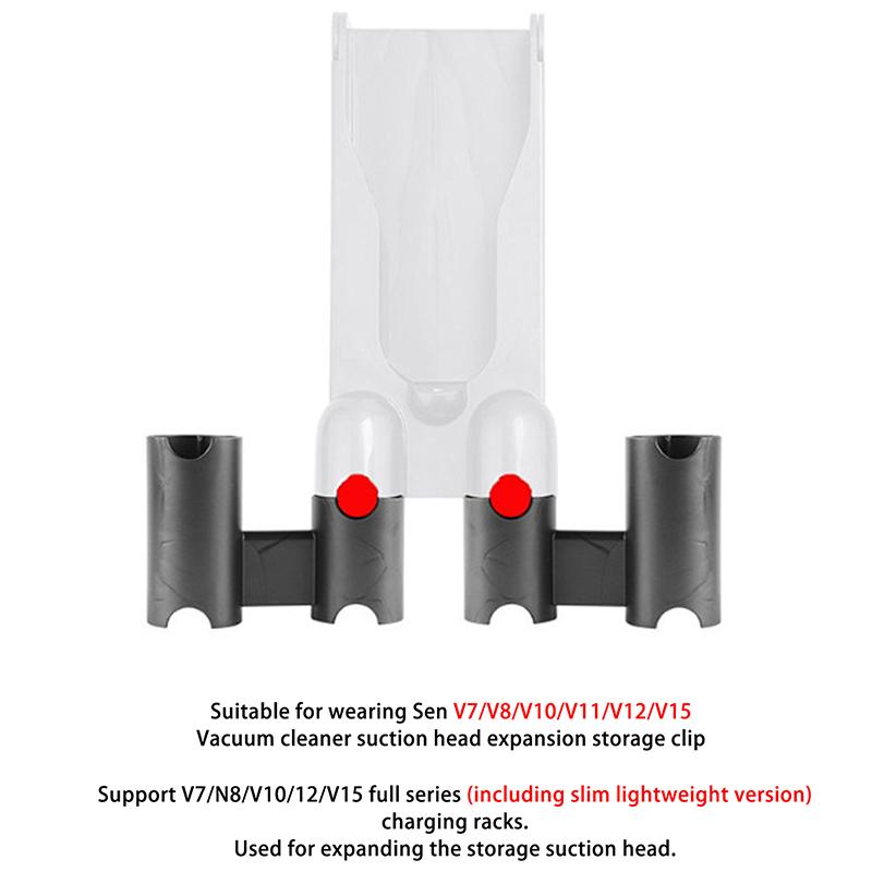 Vacuum Cleaner Accessories Wall-Mounted Storage Bracket - Brush Head & Nozzle Holder Organizer For V7/V8/V10/V11/V15