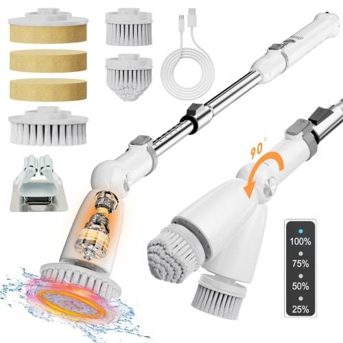 [2024 Latest Electric Cleaning Brush with Super Powerful Motor, 3 Adjustable Angle Settings, 2.5 Hours of Continuous Use, and Battery Level Indicator]