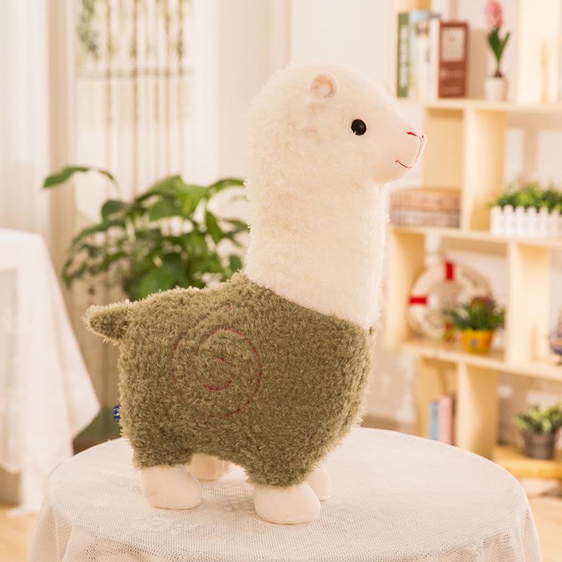 Reusachtig Schattig Alpaca Pluche Speelgoed Mode Dier Zachte Knuffelpoppen Bureaustoel Bank Kawaii Kussens Verjaardagscadeau voor Jongens Meisjes 65cm groen
