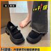 British style bow small leather shoes women's 2025 spring new platform loafers one-pedal black leather single shoes