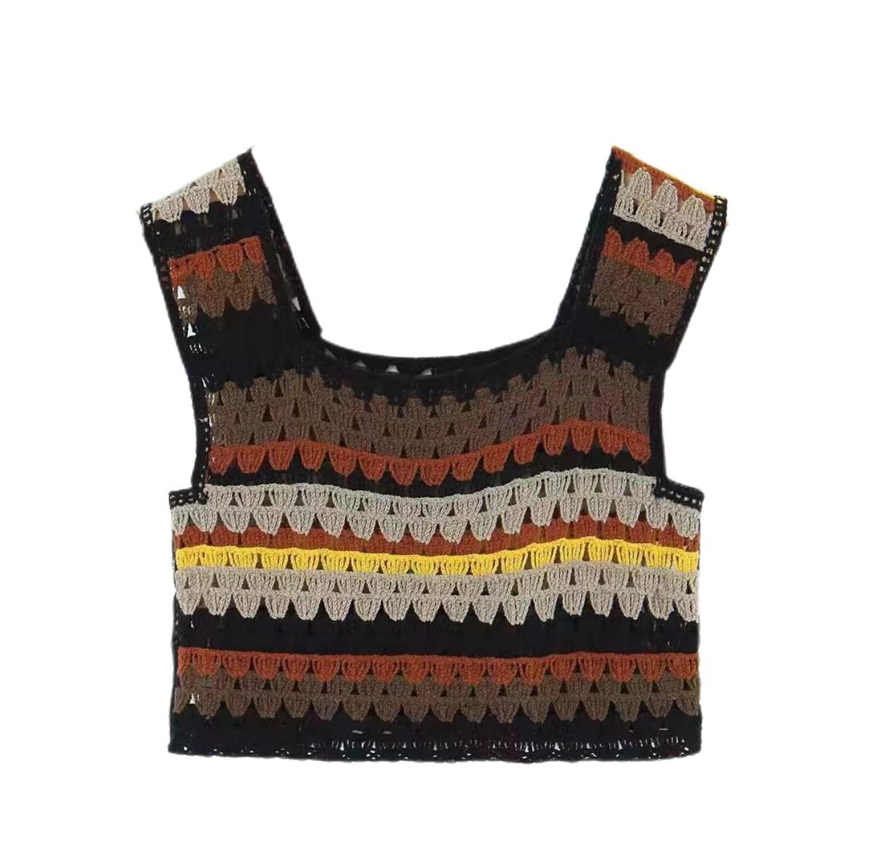 

Летняя майка в радужную полоску - Модный дизайн для горячей девушки One Size