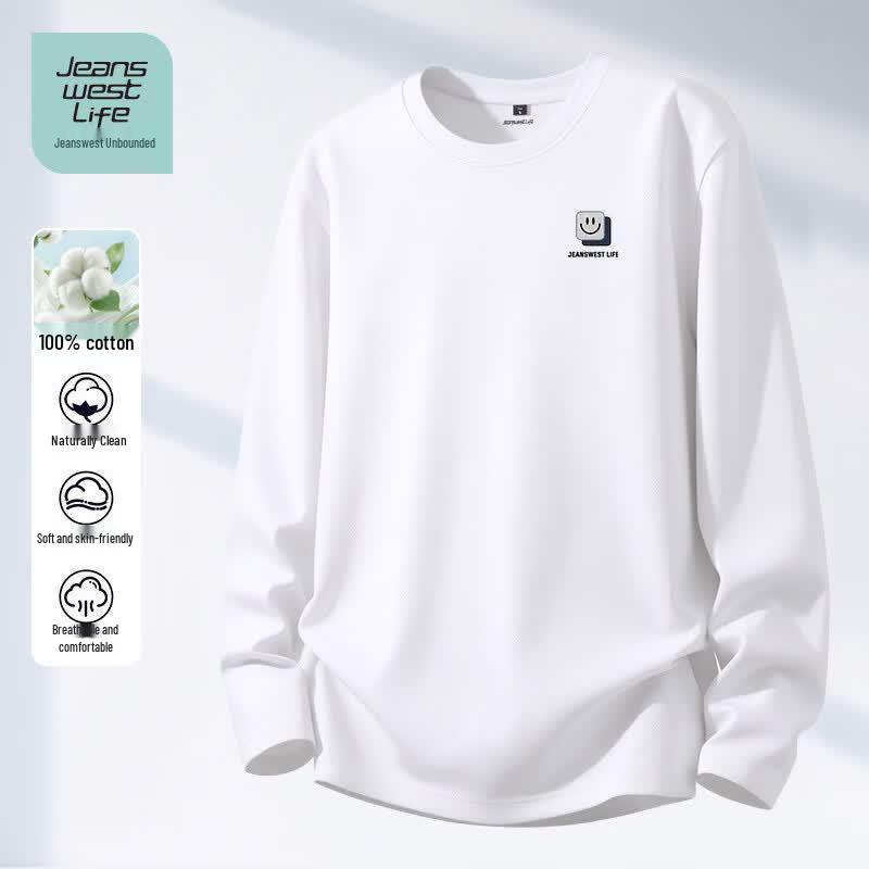 JEANSWEST LIFE Men's Campus Cotton Long Sleeve T-shirt