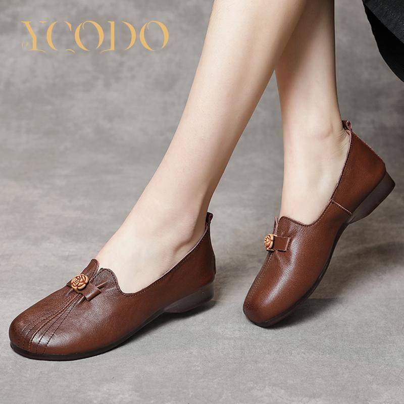 Women's Shoes Summer Soft - Soled Round - Headed Cowhide