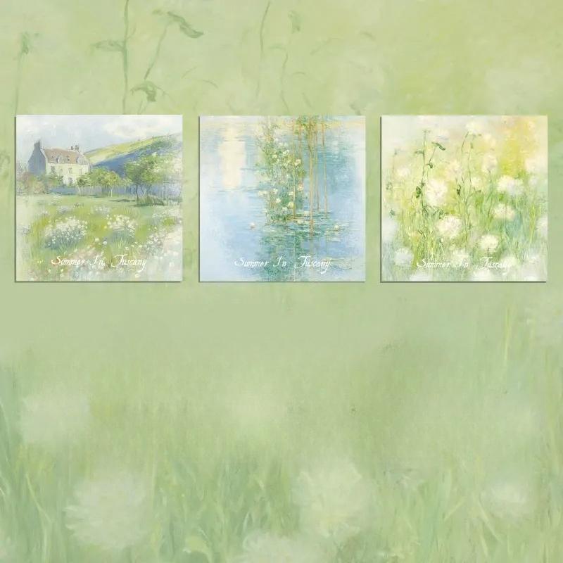90sheets Light Dream Series Ins Landscape Illustration Material Notes Creative Handbook DIY Scrapbook Aesthetic Craft Paper