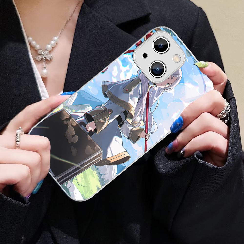 Hot Japan Anime Comics Frieren Phone Case For IPhone 14 13 12 Mini 11 Pro XS Max X XR 14 Plus Tempered Glass Cover