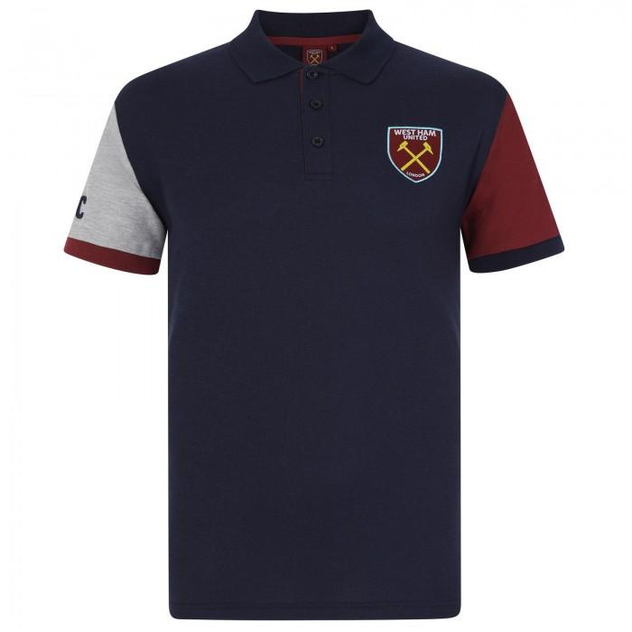 West Ham United FC Boys Contrast Sleeves Polo Shirt