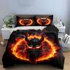 Fiery horned demon face. Bedding sets Duvet cover sets Duvet covers Pillowcases(1 * Duvet Cover 2 * Pillowcases without duvet insert)
