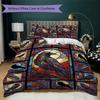Crow Pattern Bedding uilt Set uilt Cover Pillowcase Home Decoration Birthday Gift (1 * duvet cover + 2 * pillowcase  without core)48