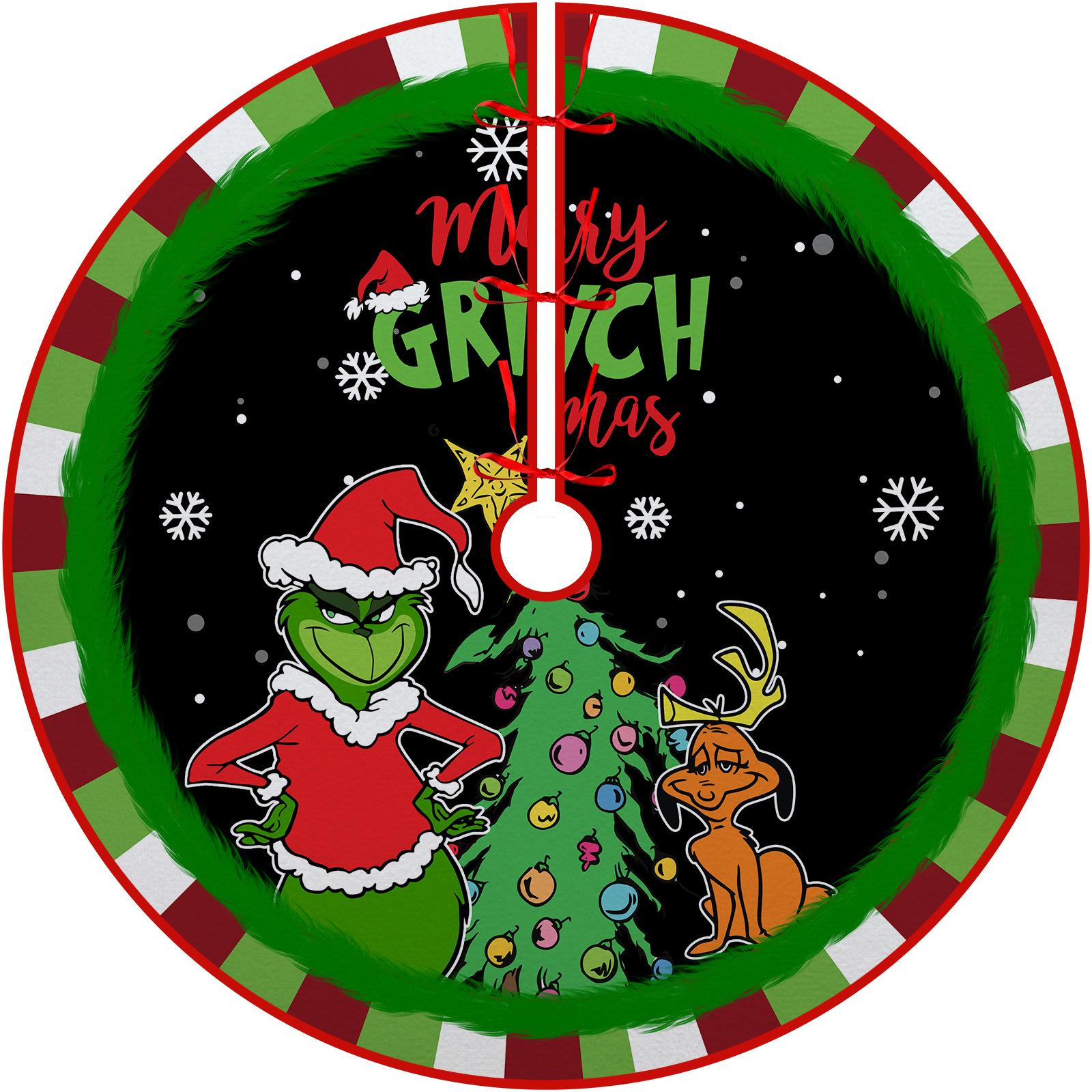 

Christmas Tree Crafts Decoration Bottom Tree Skirt Tree Circumference Cartoon Print One Size