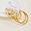 Vnox Stainless Steel 3pairs/set Hoop Earrings For Women, Small Big Round Circle, Classic Anti-allergy Jewelry