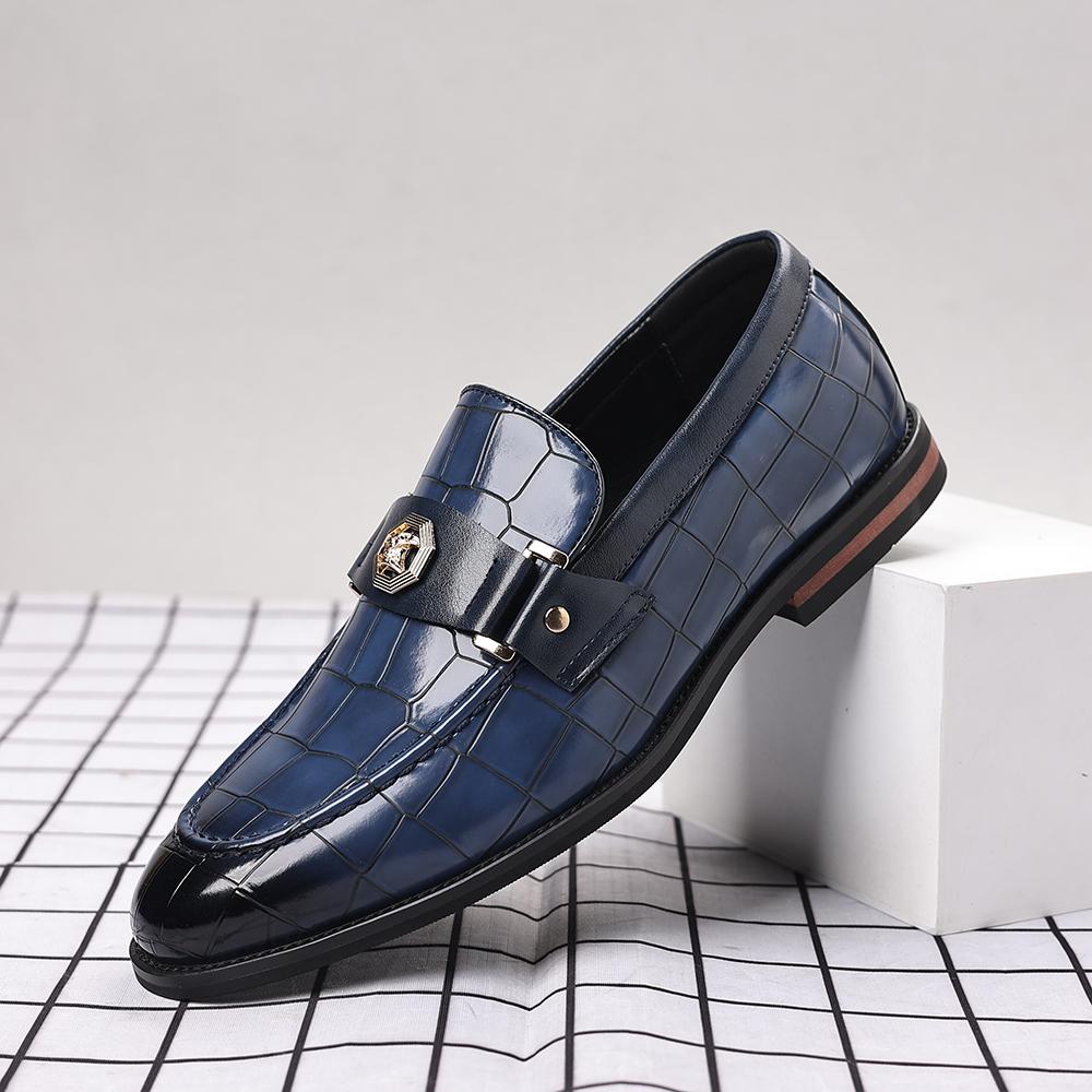 Tendenza Nuove Scarpe da Uomo in Pelle Verniciata con Motivo Coccodrillo Marca Designer Mocassini da Guida Scarpe Formali da Matrimonio Homecoming