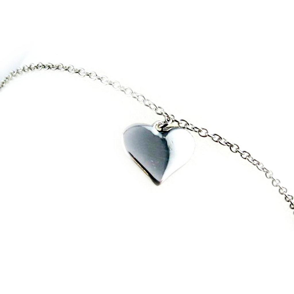 Les Trésors De Lily [K9131] - Silver 'Love' Ankle Chain In Silver