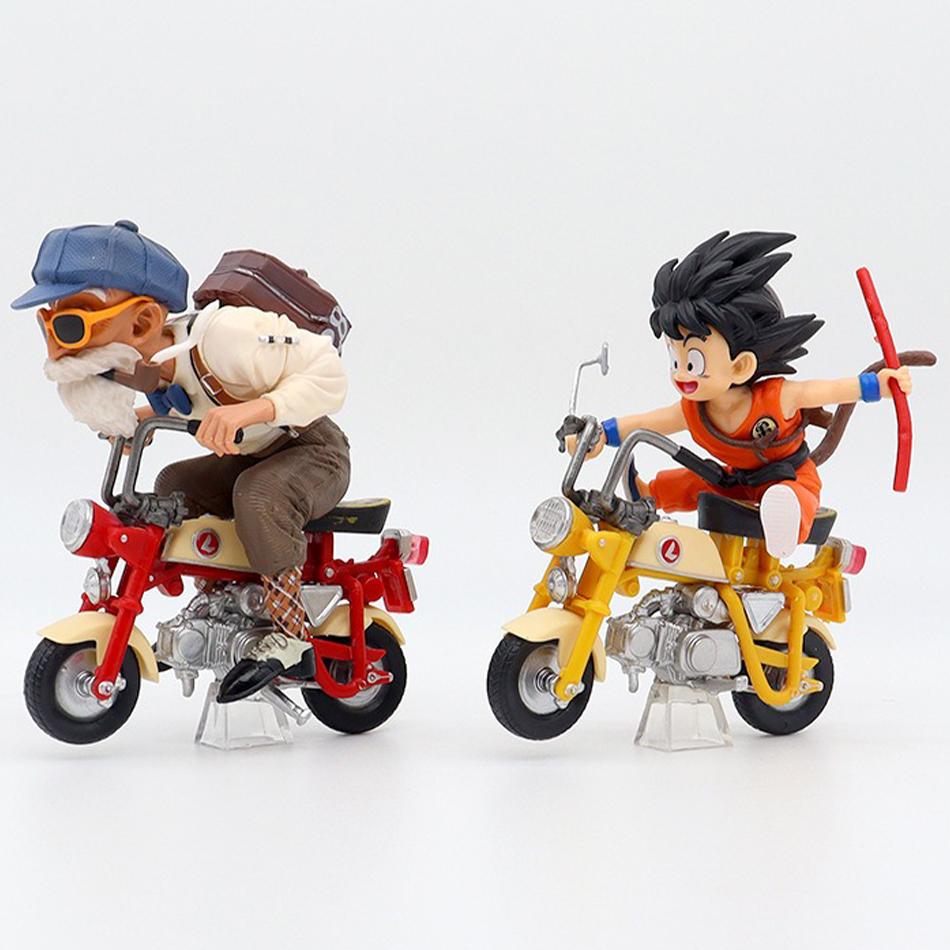 13cm Z Anime Figure Son Goku Master Roshi Locomotives PVC Action Kame Sennin Motorcycle Toys for Children gitfs