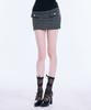 Akeumeseodeu Tweed Flap Detail Mini Skirt (Black)