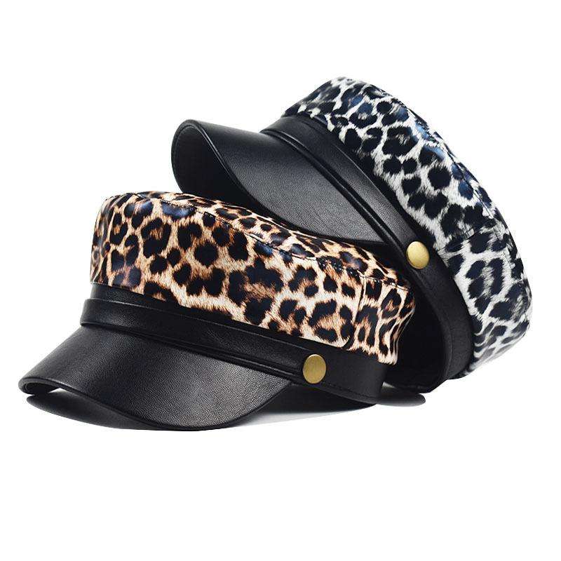 New Han-Style Leopard-Print Trendy Baseball Cap For Children, Suitable For Autumn And Winter, Retro Flat-Top Hat