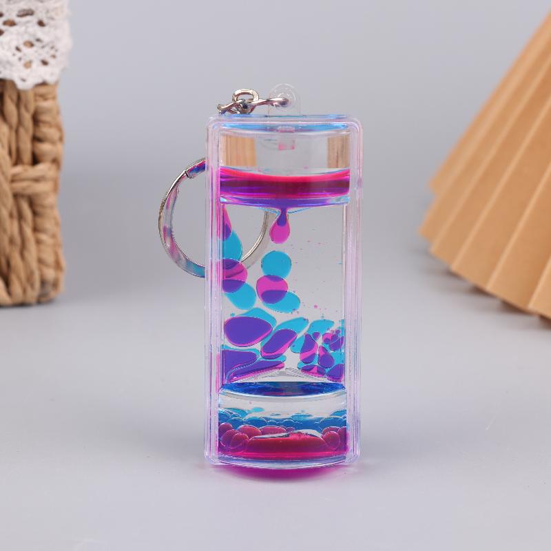 

Динамические Жидкие Таймеры Брелок Красочный Движущийся Пузырьковый Песочные Часы Брелок Шарм для Сумки Декор