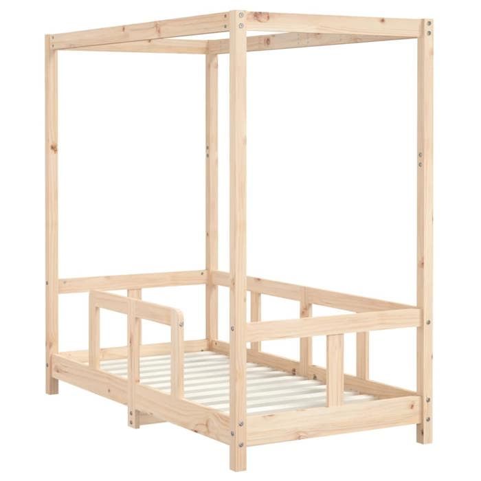 VidaXL Cadre de Lit pour Enfants, Lit Simple avec Sommier à Lattes, Meuble de Chambre à Coucher, Scandinave, Marron 70x140 834510