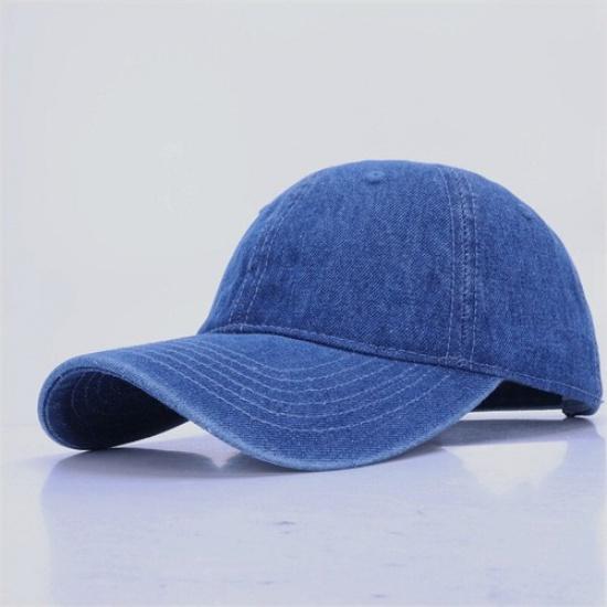 Men Casual Denim Baseball Cap Sports Hat Retro Style Adjustable Outdoor Sun Cap
