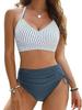 Europäisch-Amerikanisches High-Waist Zweiteiliges Bikini-Set: Sexy Damen-Badeanzug mit Kordelzug