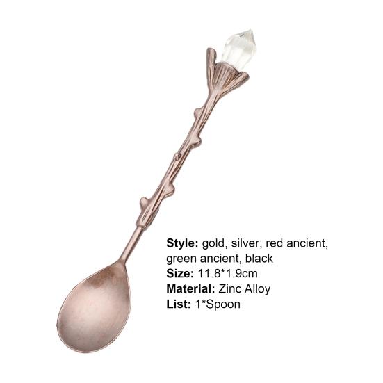 Křišťálová lžíce Vintage Safe Zinková slitina Káva Čaj Mini Zmrzlina Dezert Křišťálová lžička Home