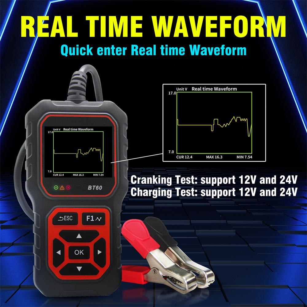 NEW Digital Battery Analyzer Tester For 12V 24V Car Truck Motorcycle Universal