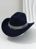 Men's and women's European and American elegant top hats, unique jazz cowboy hats, fringed gemstones, rhinestone accessories, belts, wedding engageme