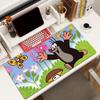 Cartoon The Little Mole Mouse Pad Square Office Gaming Desk Mat Waterproof Non-Slip Rubber Decorative