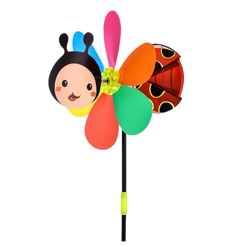 Six Colors Three-dimensional Windmill Cartoon Children Toys Home Garden Decoration Wind Spinner Whirligig Yard Decor